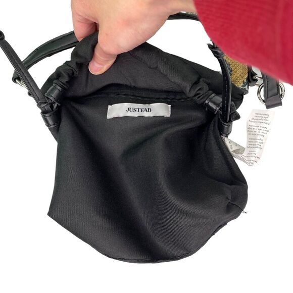 Just Fab Embossed Pleather Snakeskin Small Top Handle Shoulder Bag Purse Womens - Picture 11 of 12